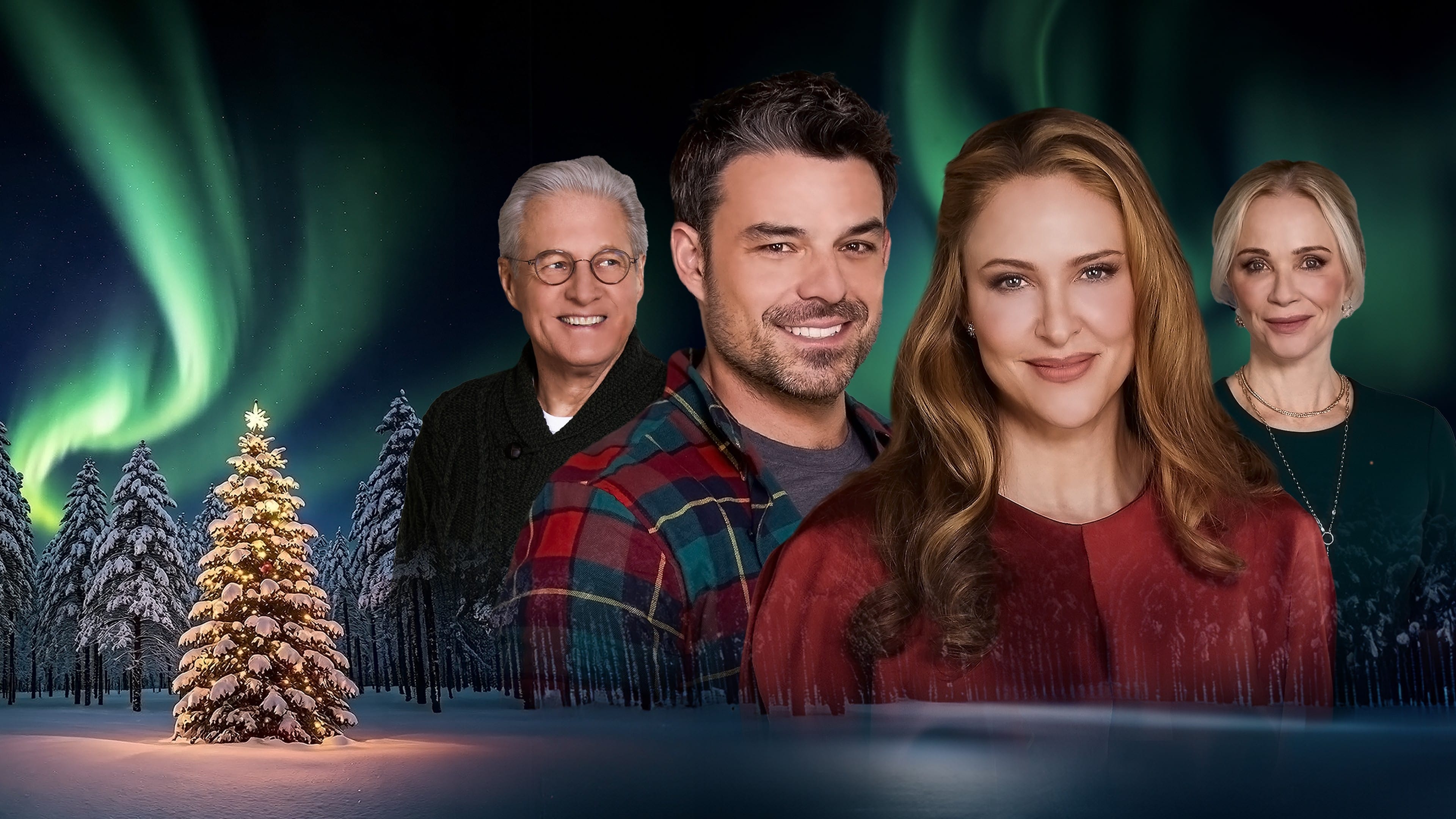 Christmas Under the Northern Lights Background