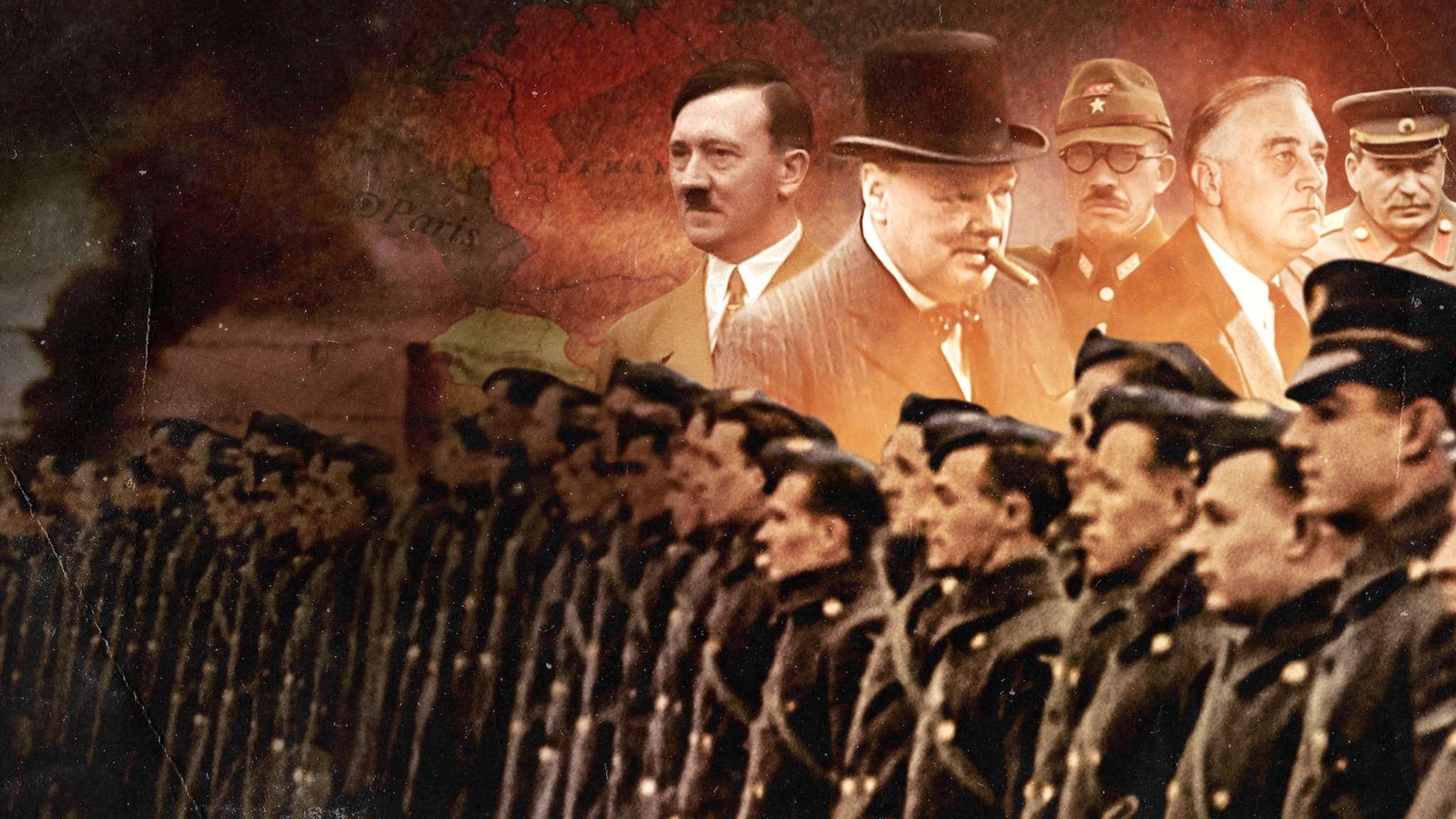 Greatest Events of World War II in Colour Background