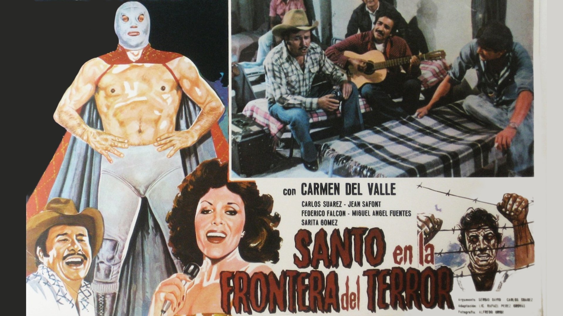 Santo en la frontera del terror Background