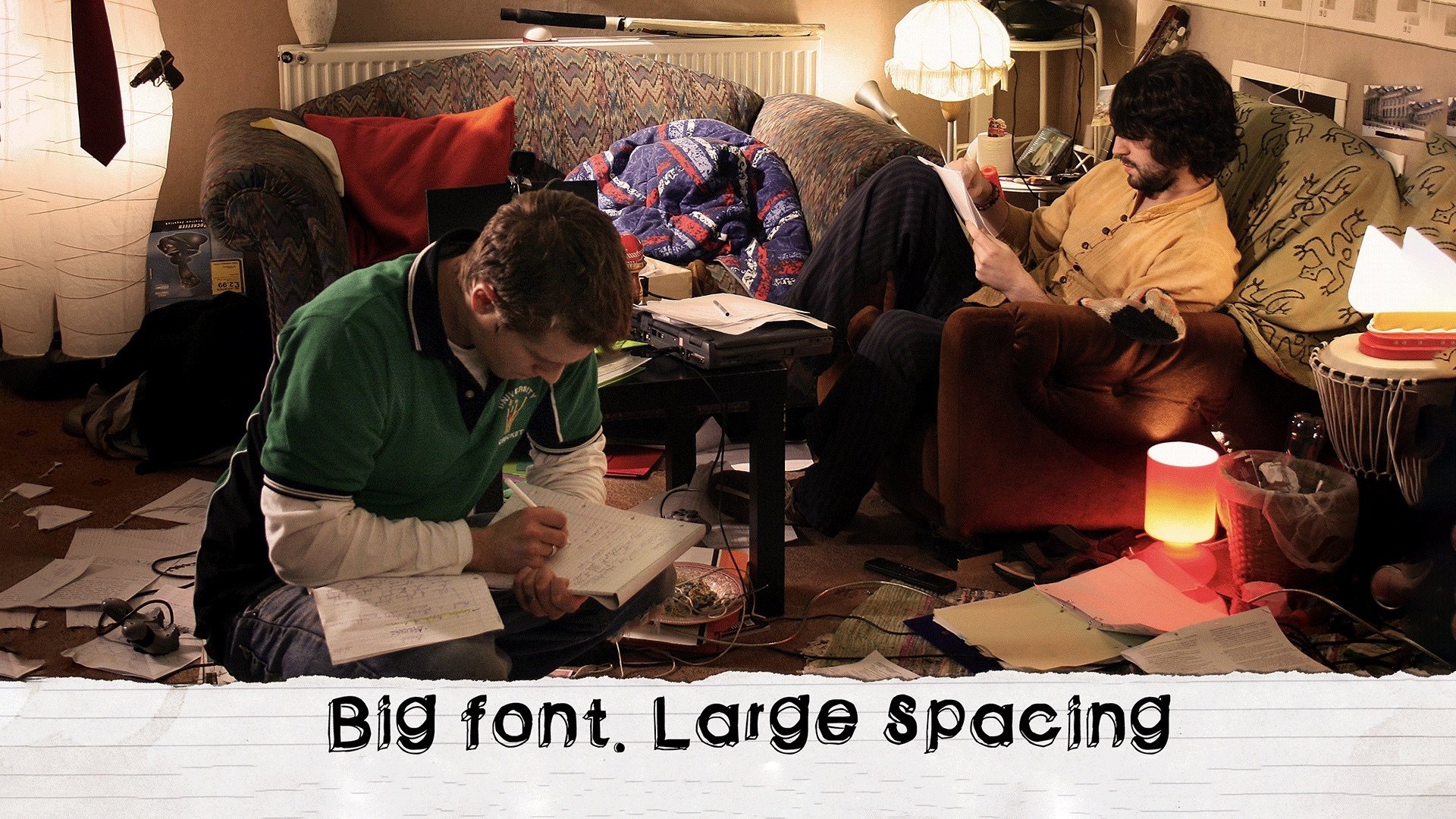 Big Font. Large Spacing Background
