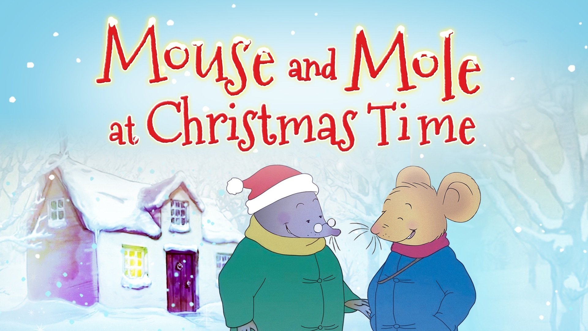 Mouse and Mole at Christmas Time Background