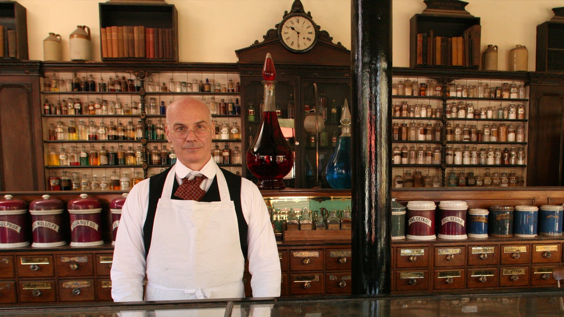 Victorian Pharmacy Background