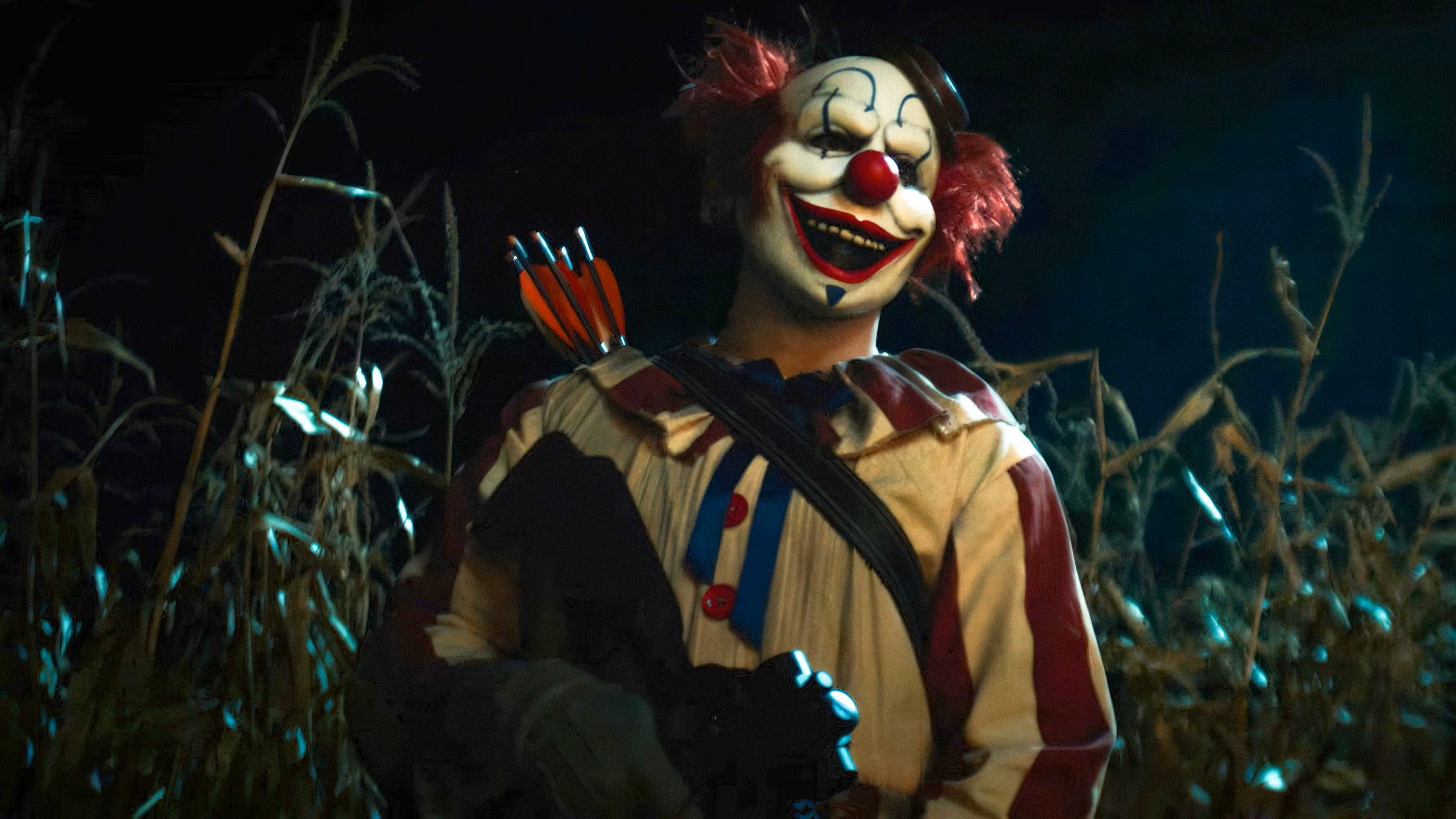 Clown in a Cornfield Background