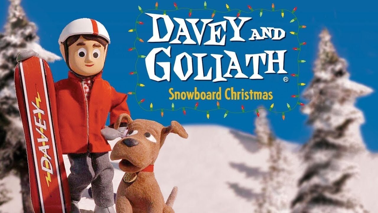 Davey and Goliath's Snowboard Christmas Background