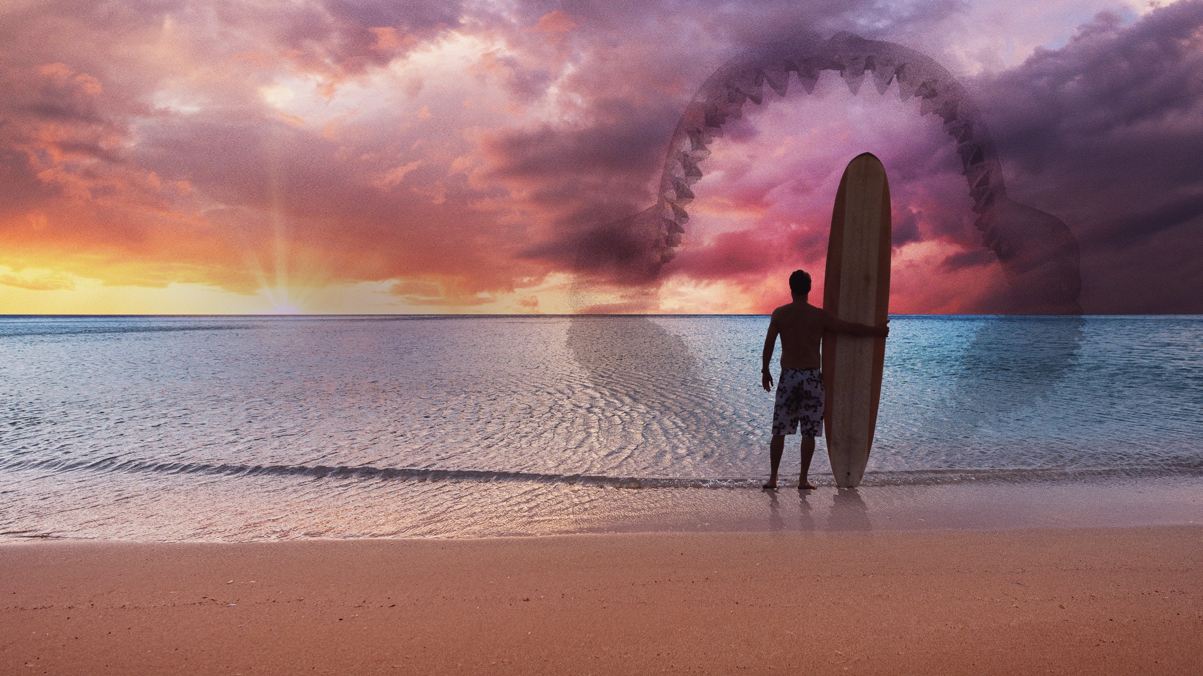 Shark vs. Surfer Background