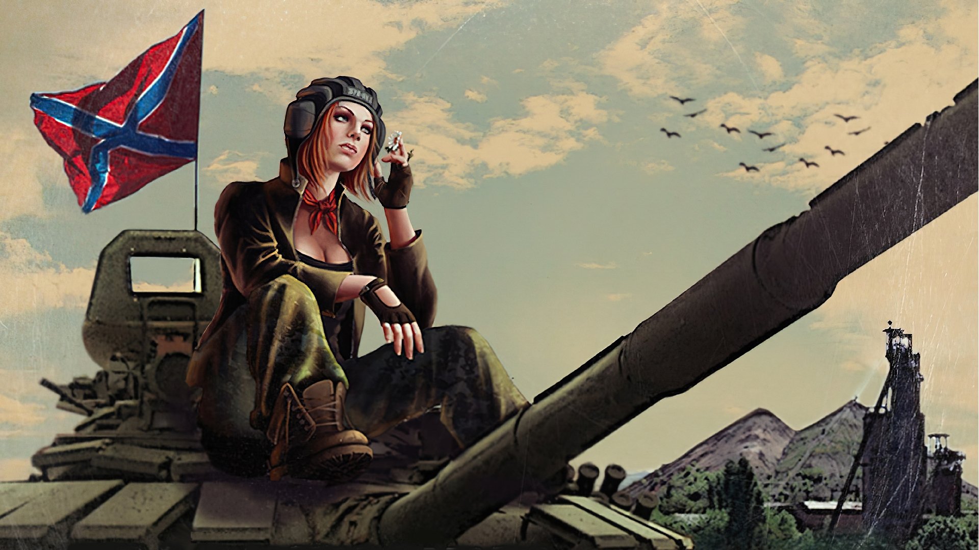 Militia Girl Background