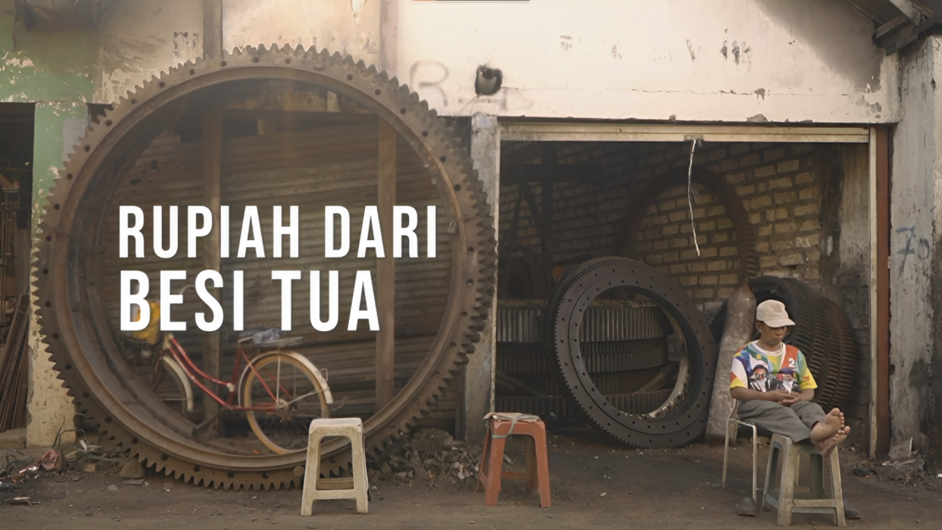 Earning Rupiah From Scrap Metal Background