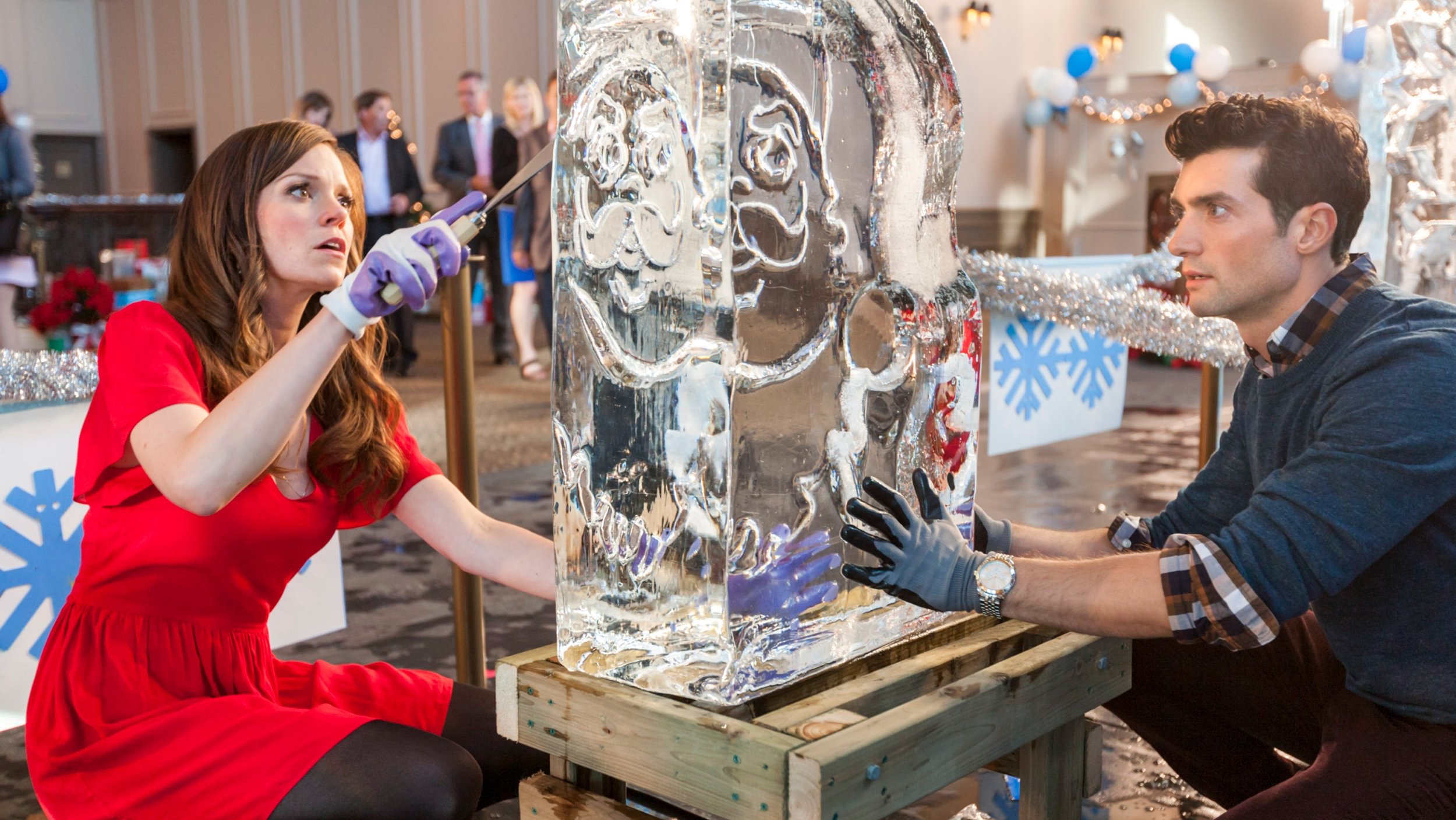 Ice Sculpture Christmas Background