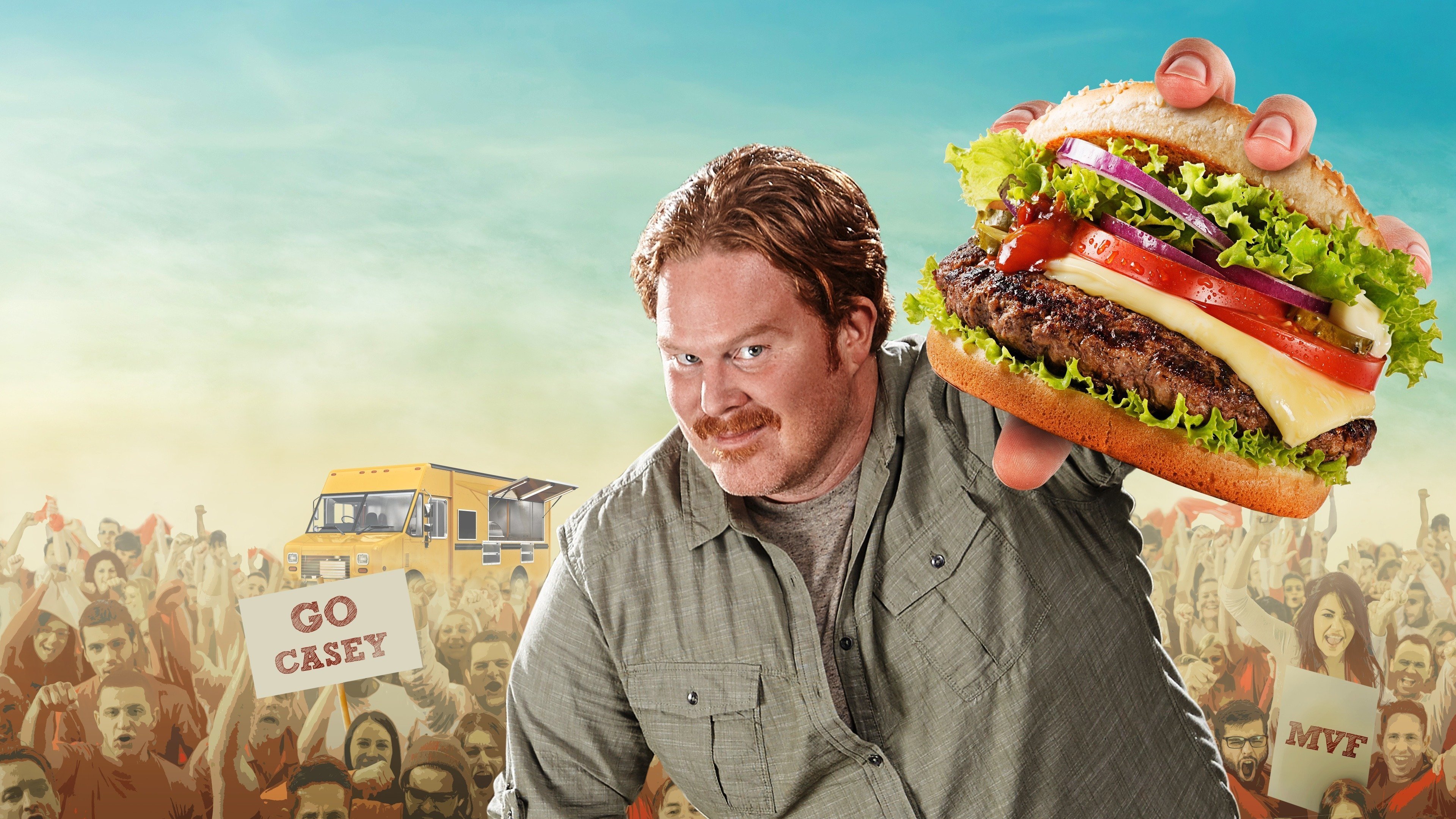 Man v. Food Background
