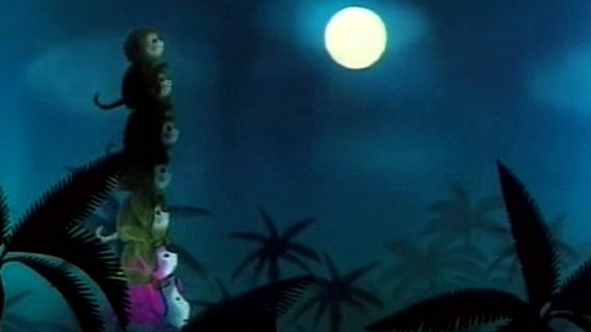 Monkeys Catch the Moon Background