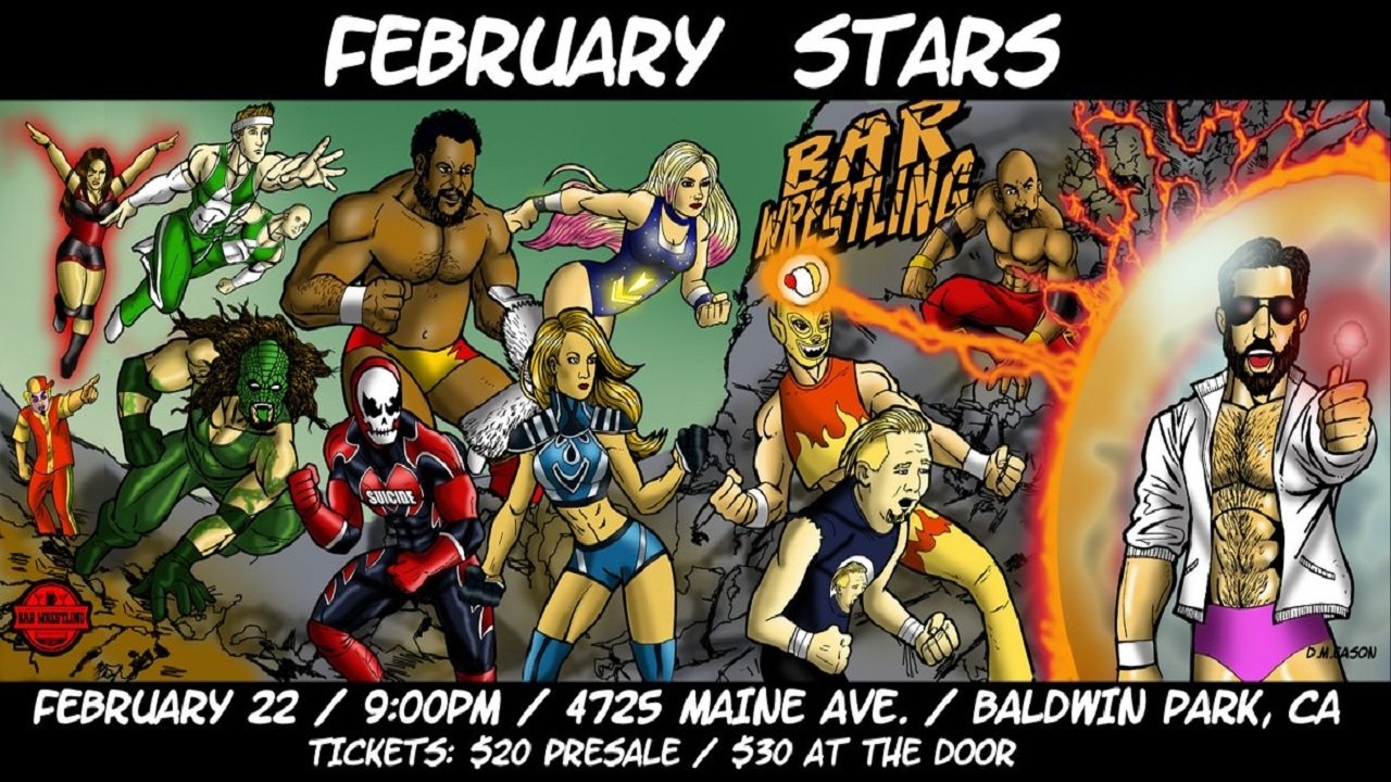 Bar Wrestling 9: February Stars Background