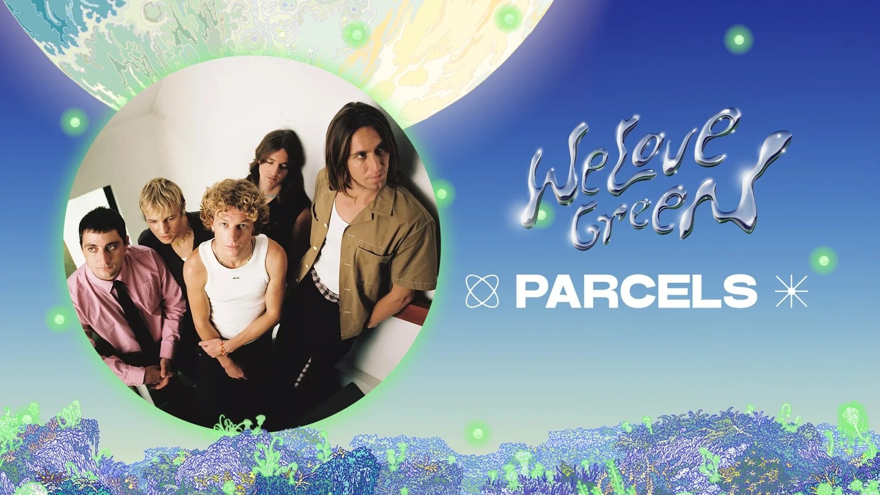 Parcels live at We Love Green 2025 Background