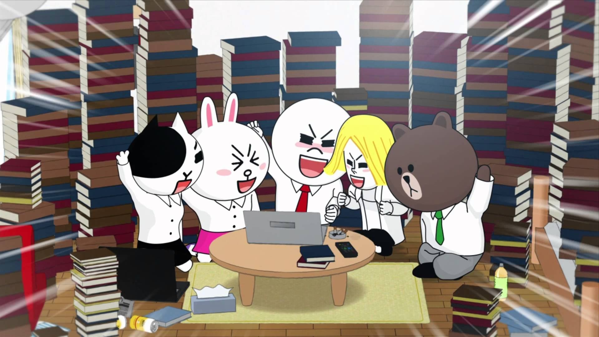 Line Offline Salaryman Background