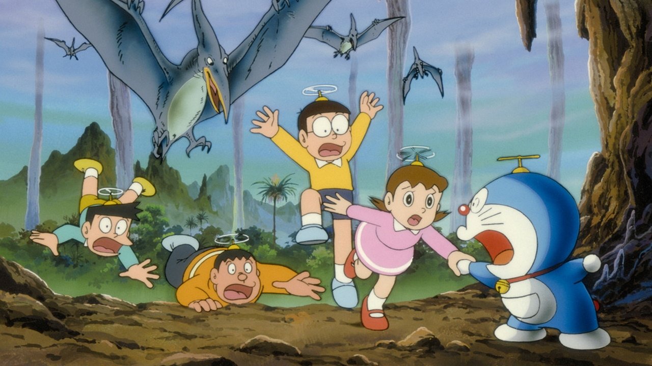 Doraemon: Nobita and the Knights on Dinosaurs Background