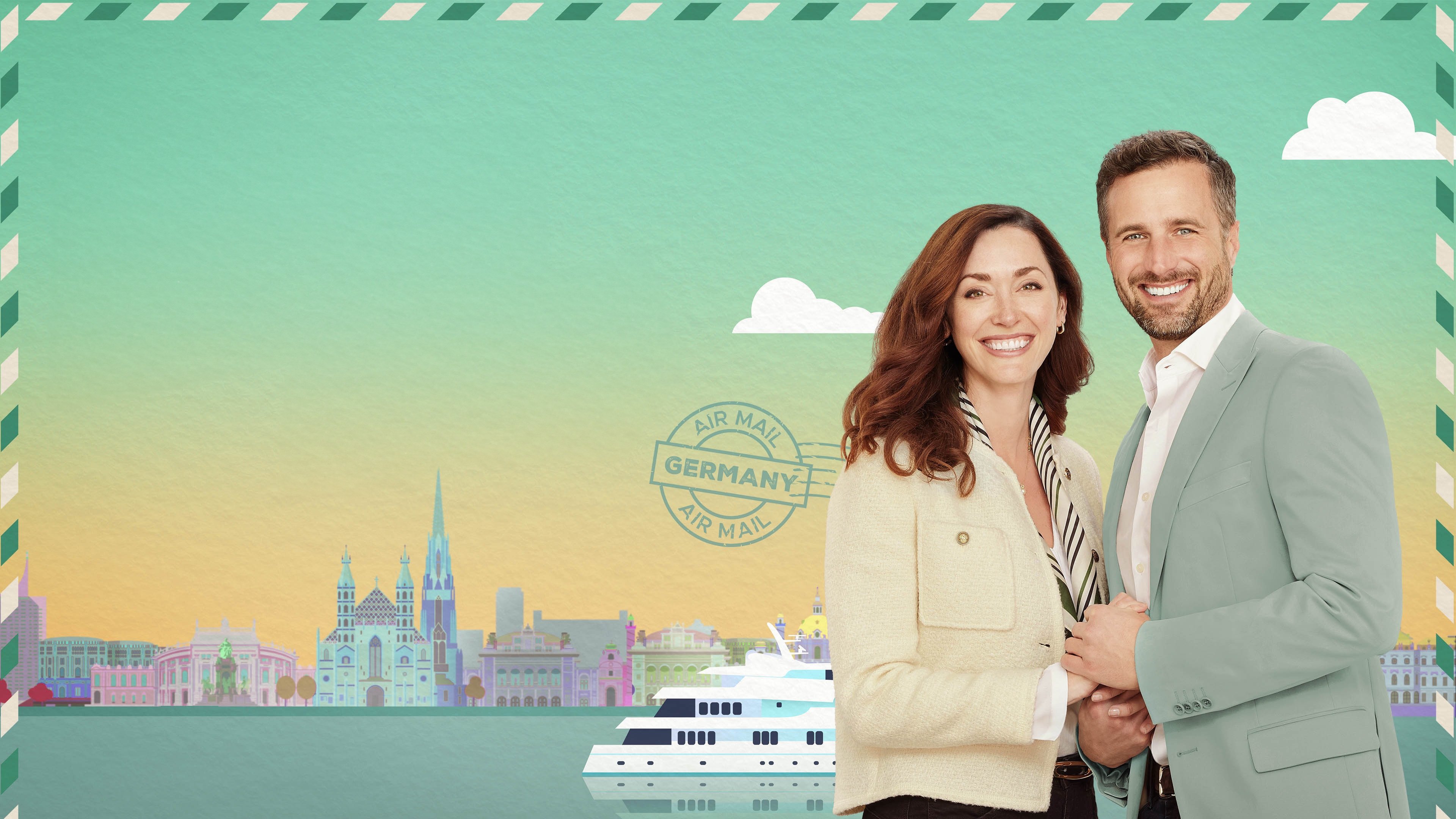 Love on the Danube: Kissing Stars Background