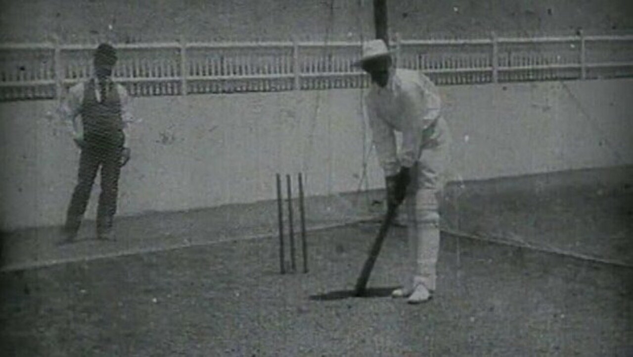 Prince Ranjitsinhji Practising Batting in the Nets Background